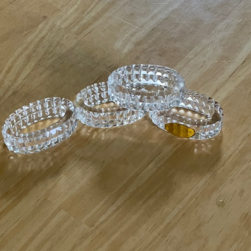 Clear Crystal Napkin Rings made in Western Germany